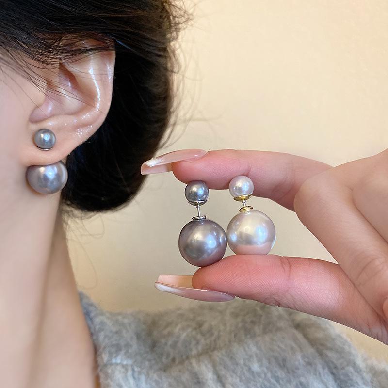 Trendy High-End 925 Silver Needle French Retro Pearl Earrings for Women