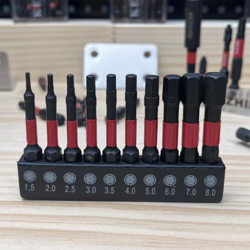 10 Pezzi Punta per Cacciavite Magnetica Forte 50mm Testine per Cacciavite ad Alta Durezza Adatte per Utensili Manuali Elettrici