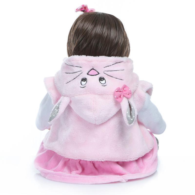 46cm Cloth-Body Silicone Baby Doll - Cute Birthday Gift for Children