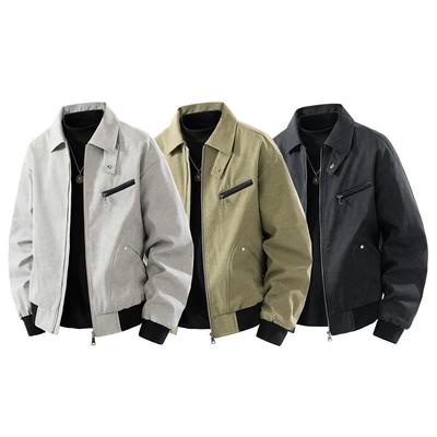 Lapel Contrasting Color American Jacket Early Spring Men's Coat Couple