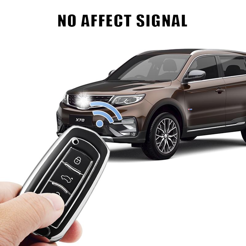 3 Buttons TPU Car Flip Key Case Cover Shell For Geely Atlas Boyue NL3 EX7 SUV GT GC9 Emgrand X7 Borui Auto Holder Accessories