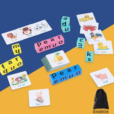 Holz Kinder Früherziehung Englische Rechtschreibwörter Kampf Baustein Eltern-Kind-Interaktion Tischspiele Baby Lernspielzeug
