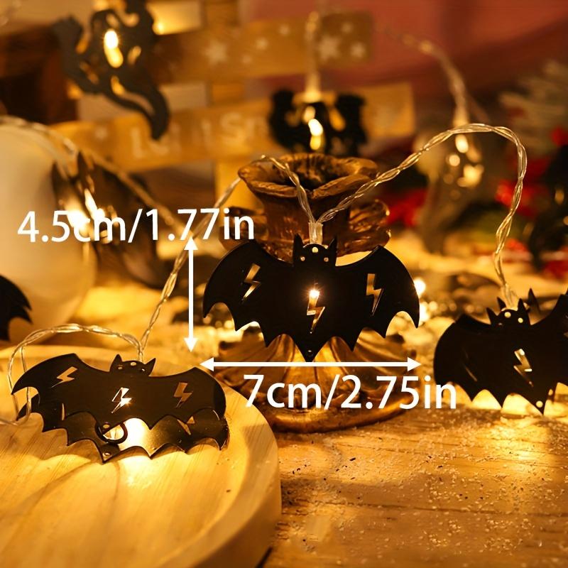 LED Halloween Lichterkette Geisterfest Dekoration Eisenkunst Fledermaus Geist Batterie Lichterleiste Partydeko