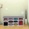 VASAGLE Shoe Bench, Shoe Shelf, Shoe Rack, Storage Cabinet, 10 Compartments, with Cushion, for Entryway, 104 x 30 x 48 cm, White