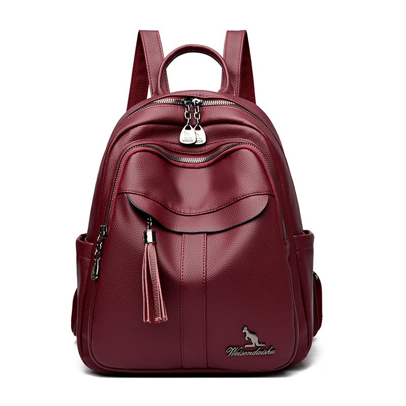 2025 High Quality Leather Women Backpacks Fashion Female Back Pack Ladies Shoulder Bag Fashion Ladies School Bag Travel Backpack