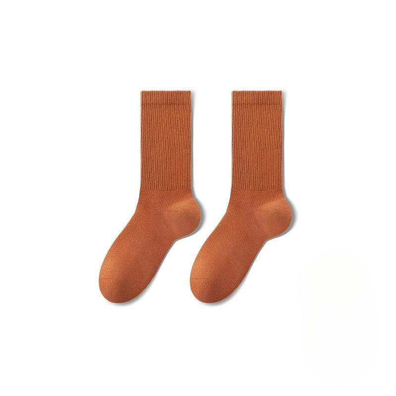 Female Autumn and Winter Pure Cotton Micro Pressure Thin Sweat Absorber Bacteriostatic Deodorant Boneless Tube Socks