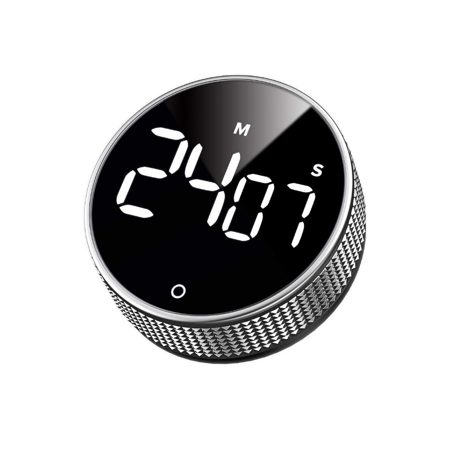 

Светодиодный вращающийся таймер обратного отсчета с большим экраном и будильником для кухни и учебы Black Device Black Frame--Neutral English