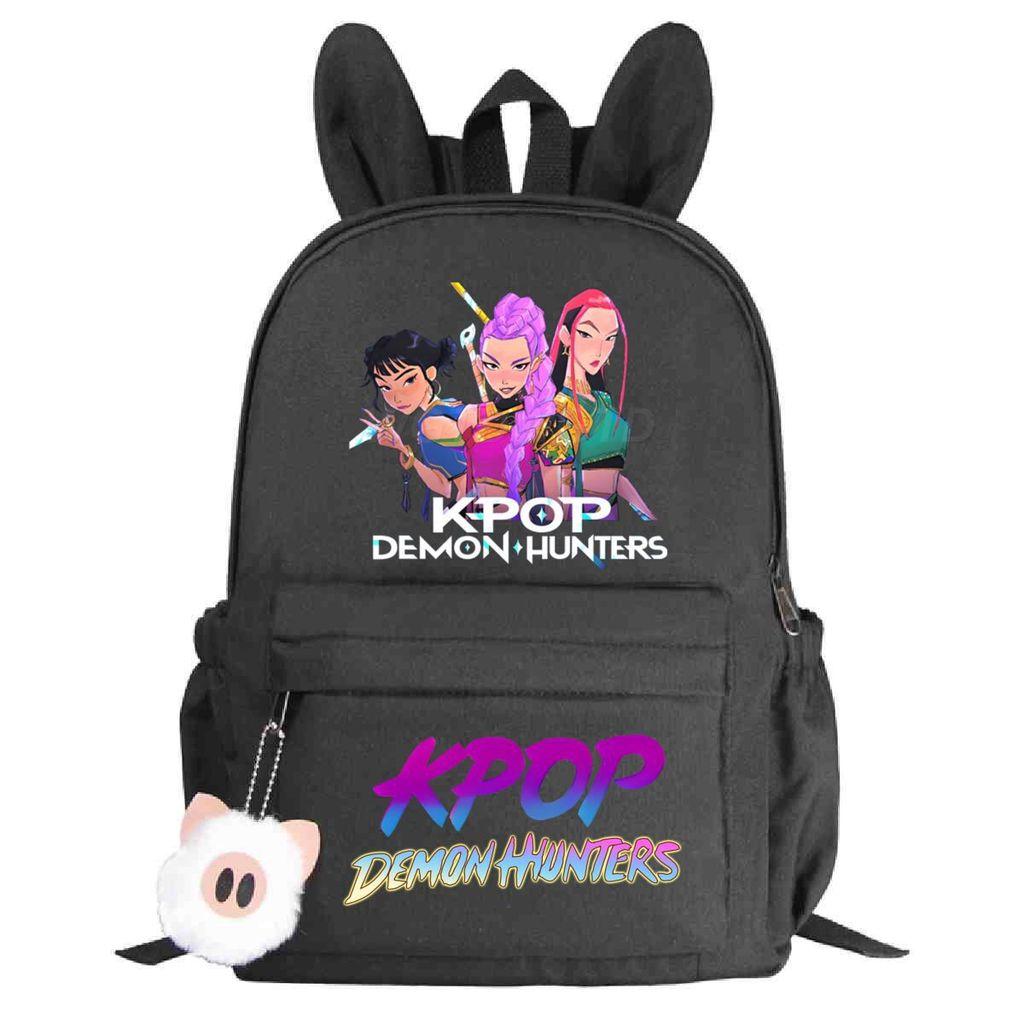 Kids Rabbit Ear Backpack Girls Kpop Zoey Mira Rumi Rumi Mira Zoey Printed Student School Bag