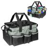 Cleaning Kit Bag Wide Open Cleaning Tool Carrying Caddy Bag Storage Organizer with Multi-Pockets Handle Adjustable Strap