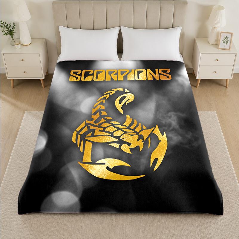Scorpions Print Flannel Blanket Cozy Lightweight Plush Throw Blanket For Bed Sofa Household Use