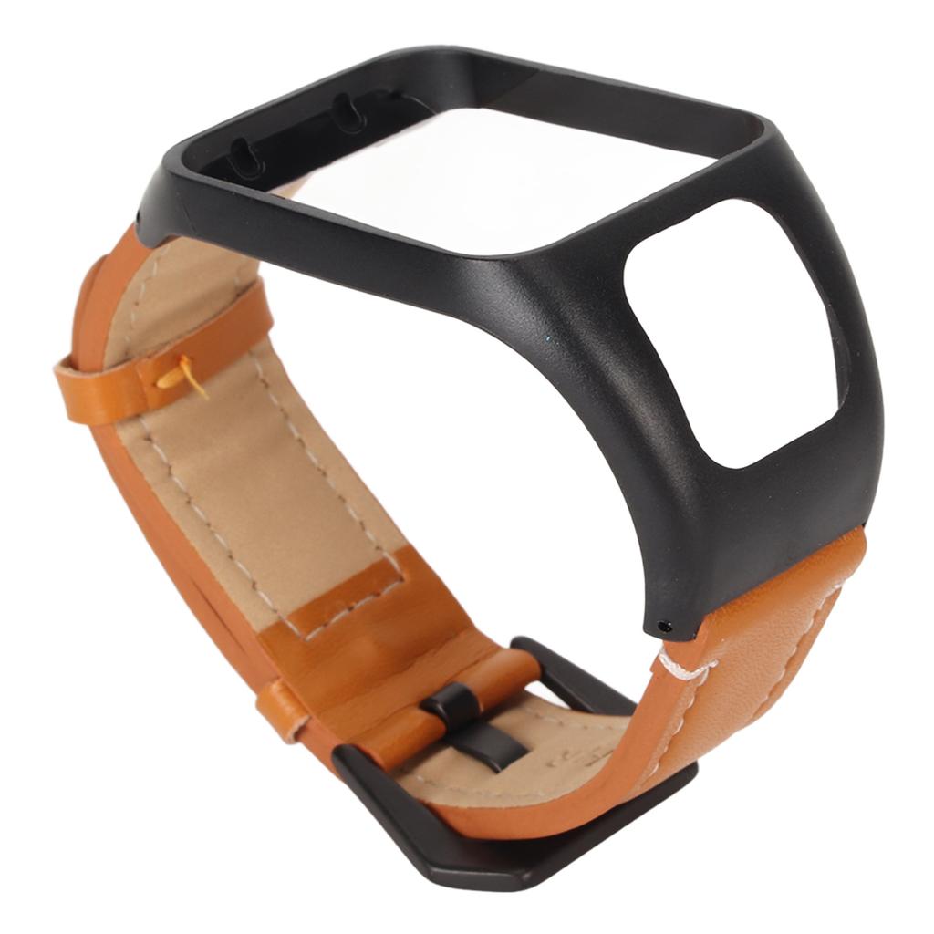 Watch Band Leather Quick Release Adjustable Vintage Watch Strap Replacement with Protector Case for TOMTOM Runner3