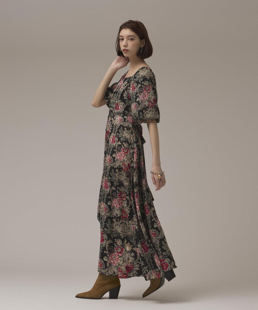 [Grace Continental] Vintage Flower Print Dress