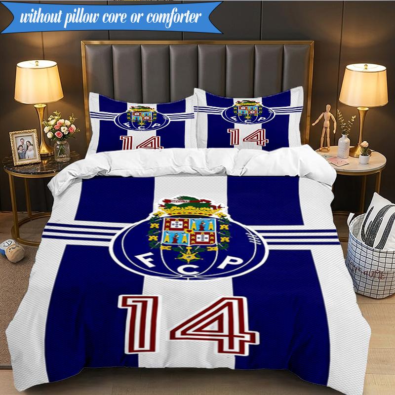 3PCS Fc Space Emblem Printed Soft Bedding Set,Including 1pc Duvet Cover And 2pcs Pillowcases Perfect for Bedroom, Dormitory, Fan gift