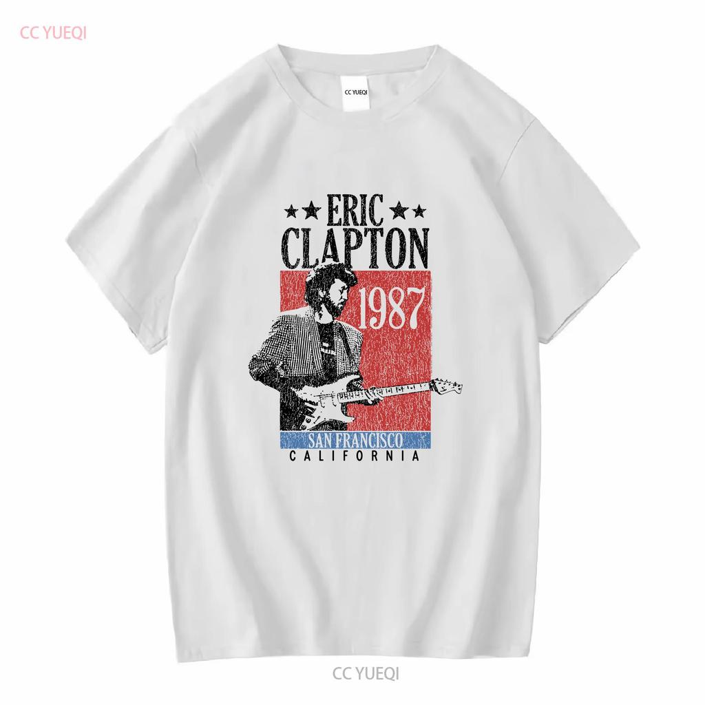 Eric Clapton Mens T shirt San Francisco California 1987 Guitar Legend Rock n Roll Merch Live Concert For Him vintage Washed