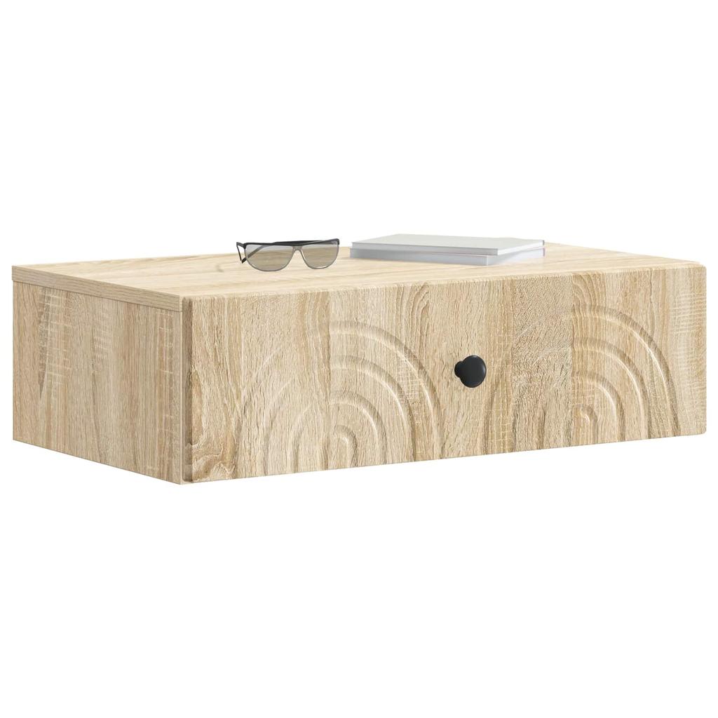 Wall Mounted Side Table Sonoma Oak 59 X 34.5 X 17 Cm