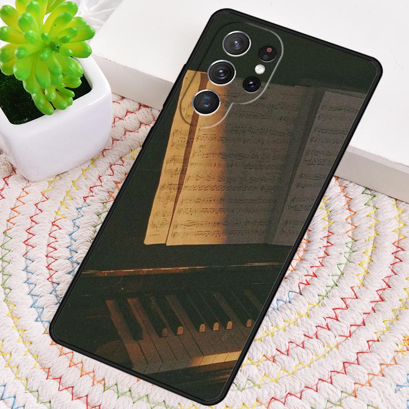 Music Piano Elegant Silicone Phone Case For Samsung Galaxy Note 10 Pro S26 S25 S24 S23 S22 S21 Plus S25Ultra Capa Cover