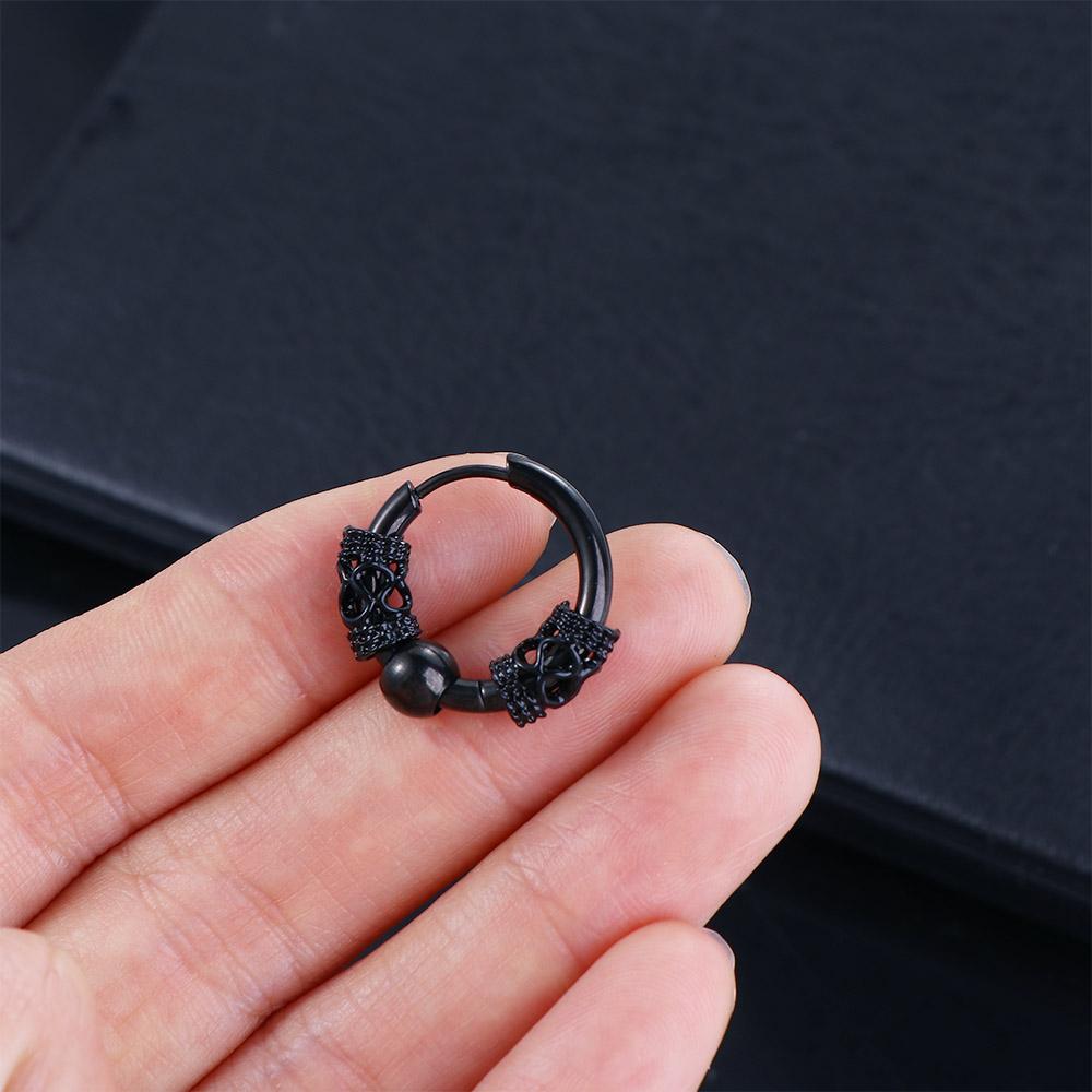 Steel Dragon Round Pendent Men Hoop Earrings Ear Jewelry Korean Dangle Earrings Stud Earrings