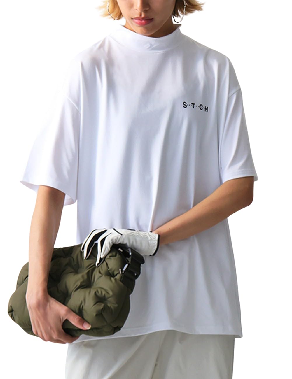 

Футболка ANTIQUA GOLF x STCH с логотипом на спине, белая, [Антиква] Футболка, Рукав, ZST-00069, Женская, 03,