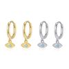S925 Sterling Silver Demon Eye Zircon Ear Cuff & Geometric Hoop Earrings