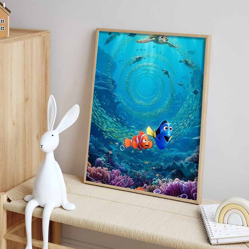 Disney 5D DIY Diamond Painting Finding Nemo Turtle Ocean Current Illustration Embroidered Mosaic Cross Stitch Home Decor Gifts and Crafts