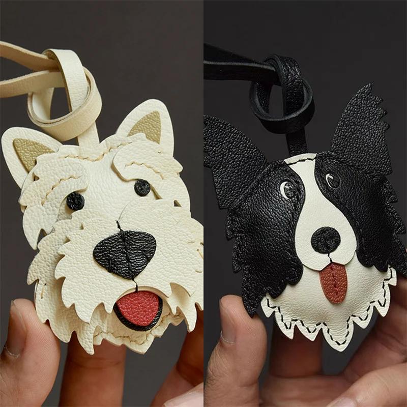 15 Styles Brand Latest Cowhide Bag Pendant & Accessories, Puppy Theme High Quality Key Chain Backpack Charms, Diy Bag Decor Gift