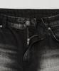 LMOOD WOMEN Raw Denim Shorts Washed Black
