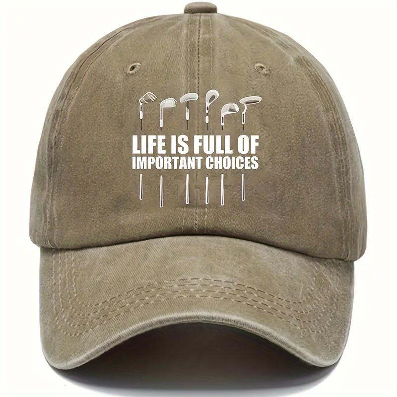 Golf club letter printed baseball cap, outdoor casual simple duckbill cap, suitable for both men and women