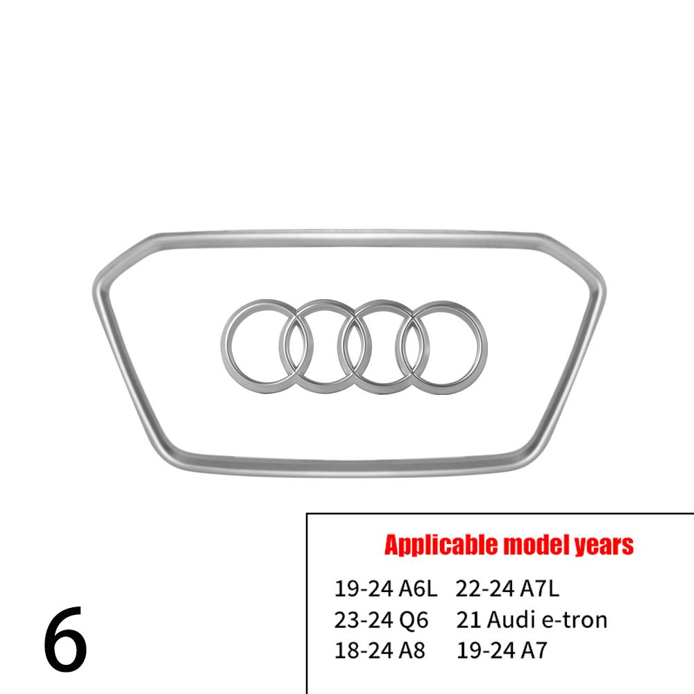 Car Steering Wheel Center Emblem Logo Stickers Trim Frame Decor Ring Cover For AUDI A3 A4 A5 A6L A4L A8 Q5 Q3 Q7 Q8 Accessories