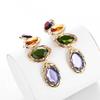 Fashionable Geometric Irregular Earrings With Vibrant Gemstones Women For