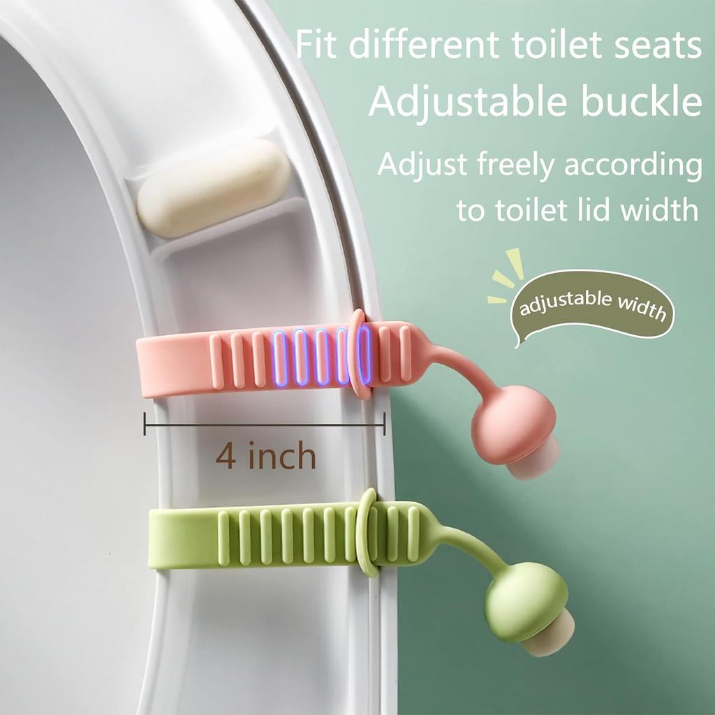 Silicone Toilet Seat Lifter Handle Avoid Touching Toilet Seat 2 Pcs Washable and Resusable Toilet Lid Lifter(Green and Purple) Green,purple