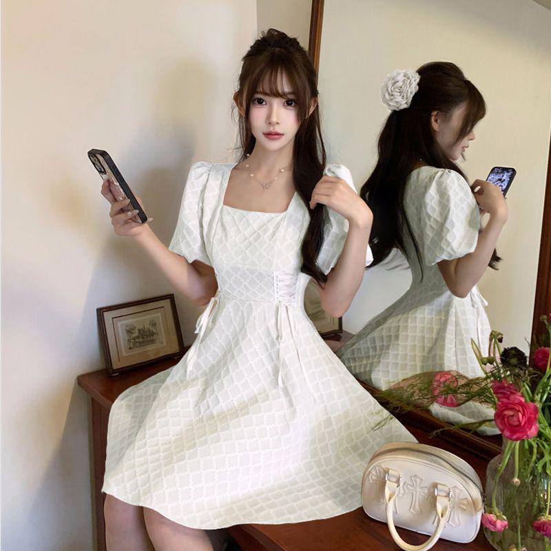 Plus Size Black Square Neck A-Line Dress - Slimming Mature Style for Pear Shapes