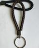 Woven Leather Cord Metal Keychain Pendant