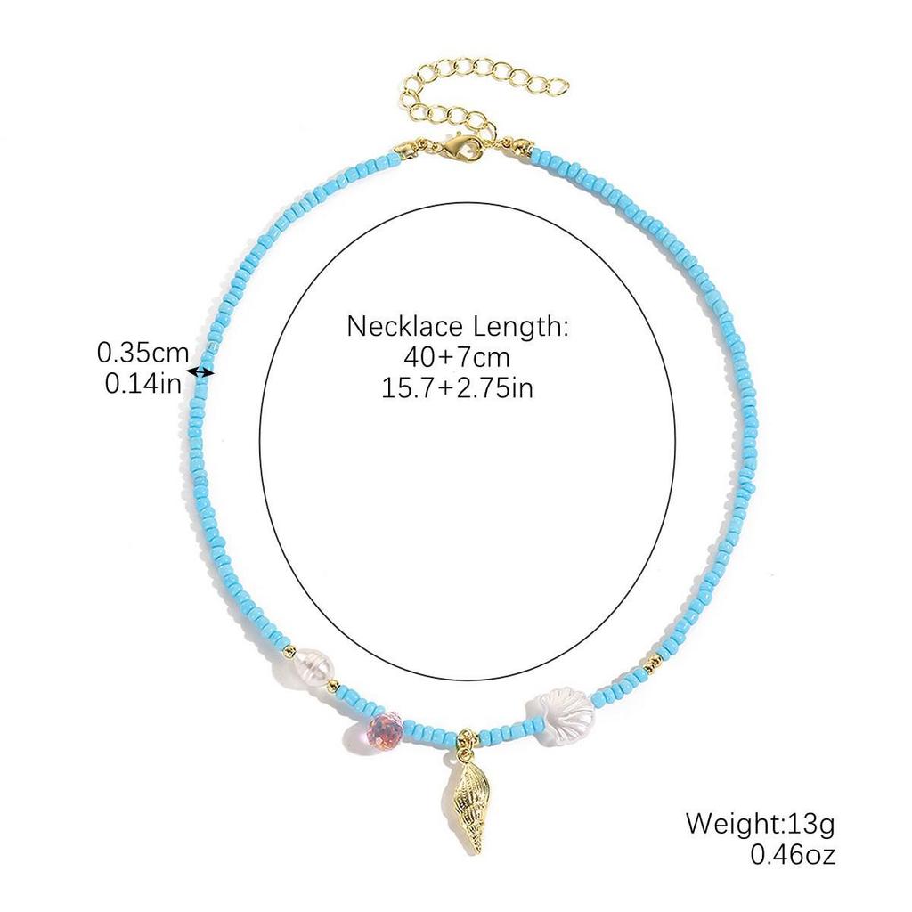 European Bohemian Beach Shell & Starfish Necklace for Women