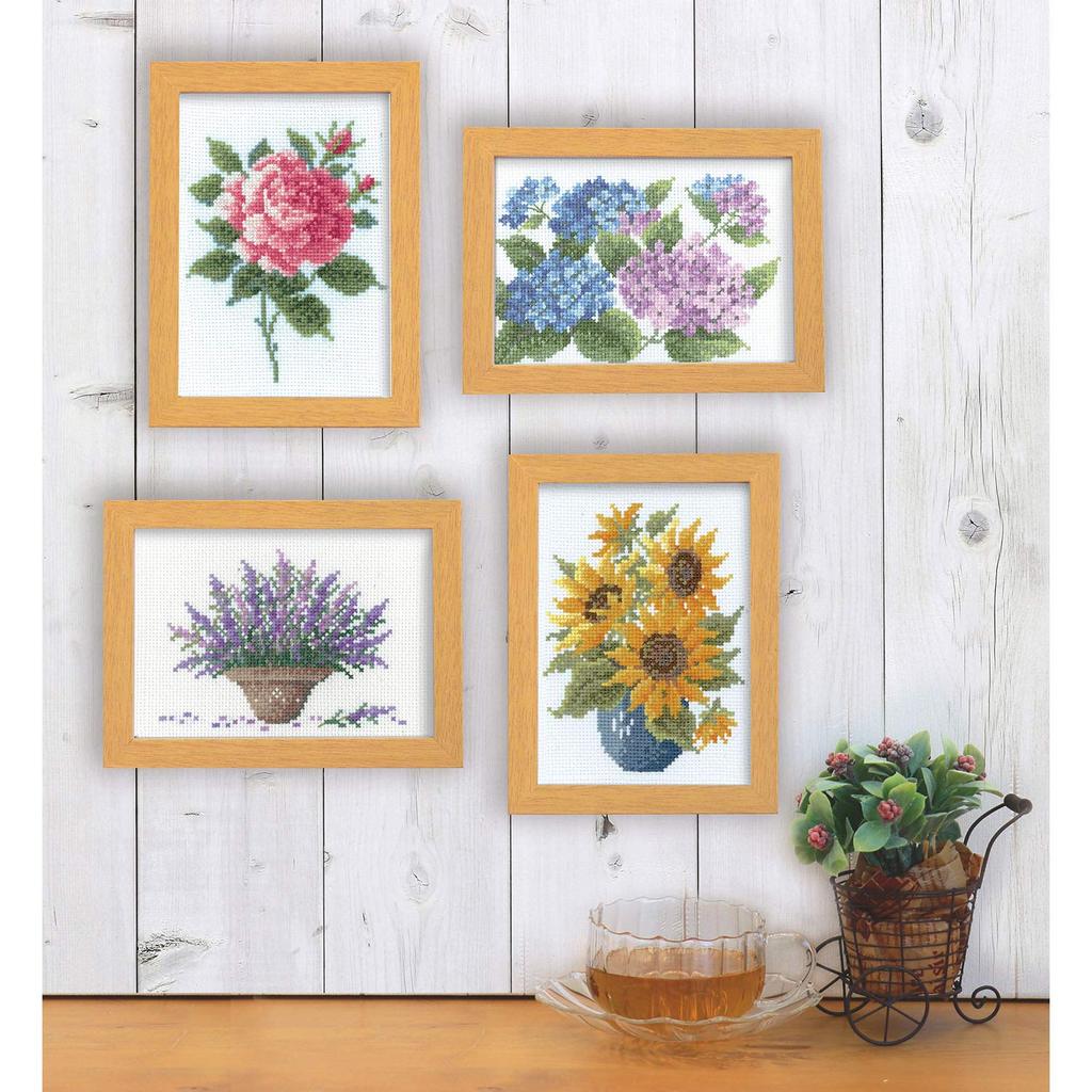 Olympus Thread 12 Months Flower Frame June Hydrangea Frame Outer 15 x 20 cm Diameter Approx. OLY-K7512