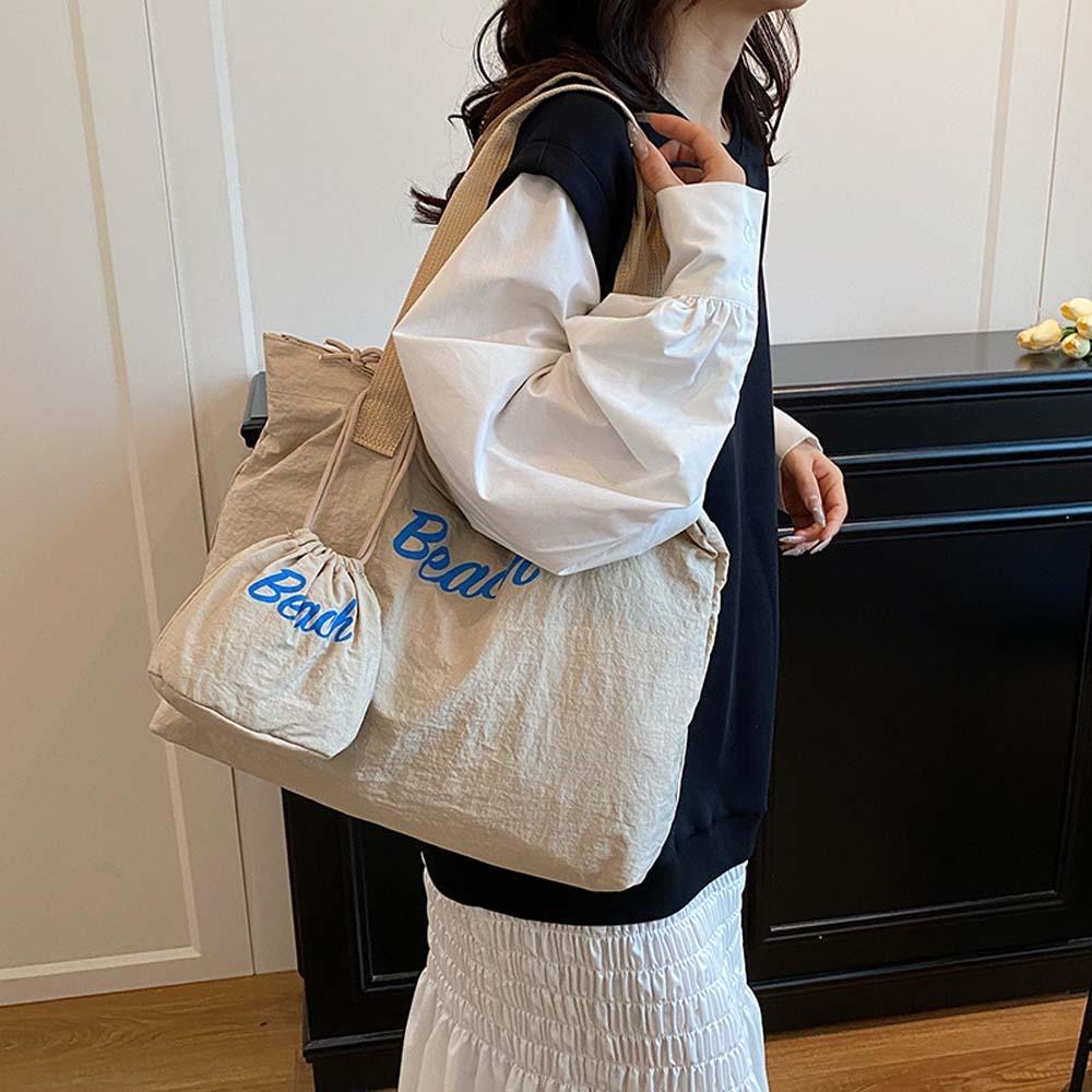 

Dopamine Composite Tote Bags Japanese Style Women Cloth Underarm Bag Party білий