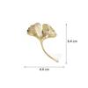 Women's Vintage Ginkgo Leaf Brooch, Elegant and Stylish, Suitable for Weddings and Parties