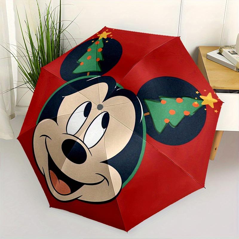 

Mickey Mouse Christmas Ears Themed Automatic Opening and Closing Folding Umbrella, Reinforced 8 Ribs, Compact Travel Design, Fashionable Fol