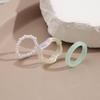 3 Pcs Minimalist Resin Finger Rings Beaded Elastic Stackable Ring Fashion Statement Ring Jewelry for Women Teen Girls