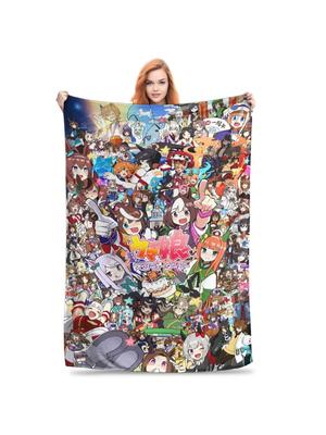 Comfortable Umamusume Anime Blanket Merch Bedding Decorative Throws And Blankets Lightweight Fleece For Outdoor
