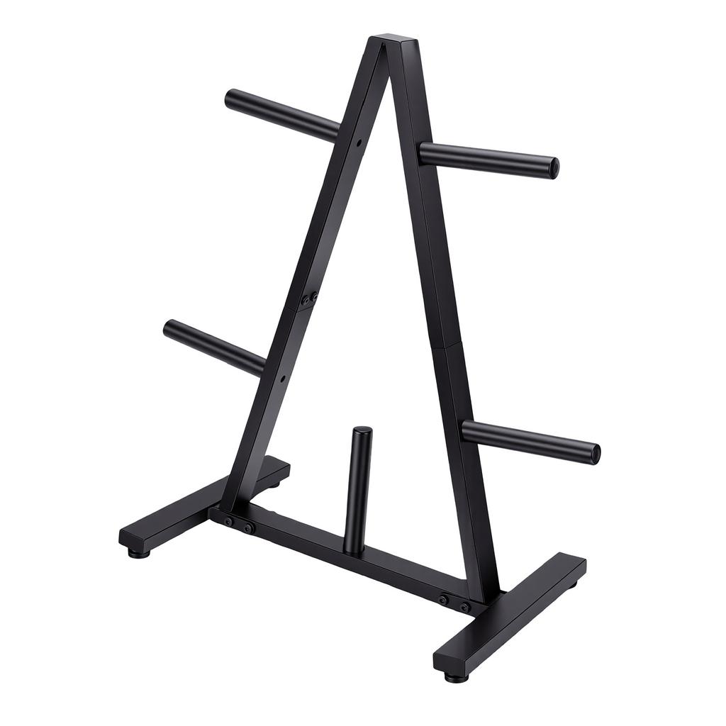 Weight Plate Storage Rack Heavy Duty Steel Weight Plate Holder Barbell Bumper Organizer Triangle Space Saving for Home