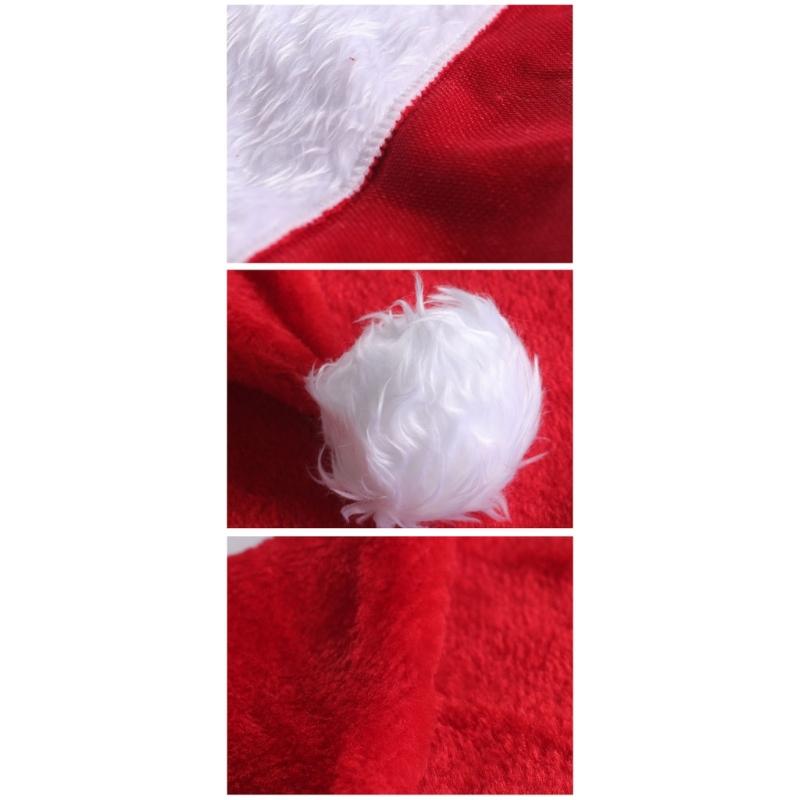Pack of 5pcs Unisex LED Santa Hat Soft and Comfortable Pom Hats Headgears for Christmas Celebrations and Photo Props