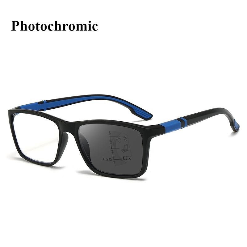 Color Shift Multi Focus Reading Glasses Sports Anti Slip Old Glasses Anti Blue Light Eye Protection Bifocals Premium