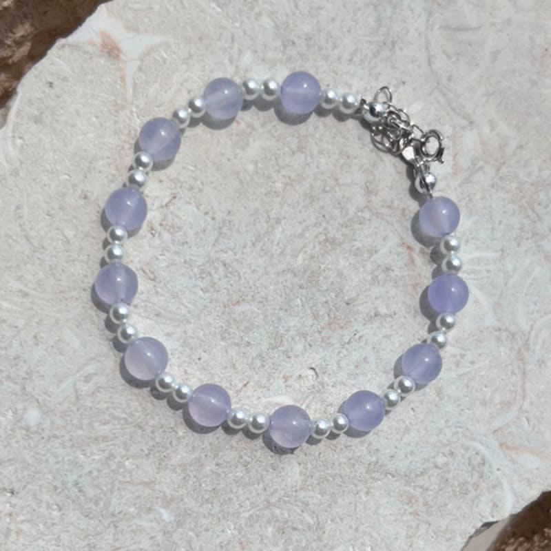KIETIMOOR Lilac Pearl Bracelet (silver 925) Lilac Pearl Crystal Silver Bracelet