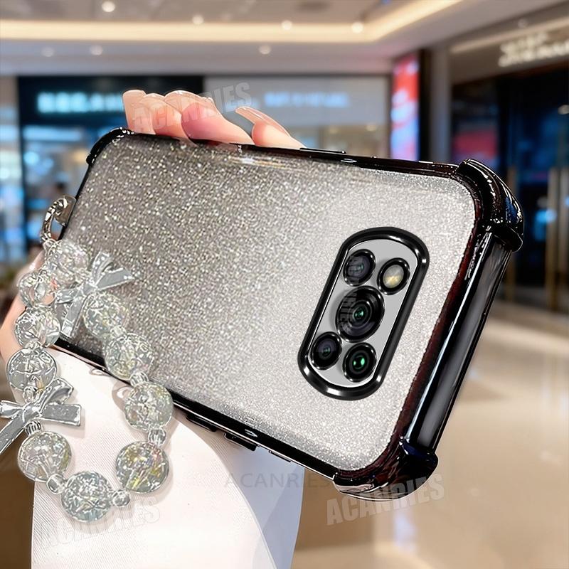 

Pocox3pro Звездная цепочка-шнурок Гальваническое покрытие Блестящий Противоударный Силиконовый Чехол Для Xiaomi Mi Poco X3 Pro Pocox3 Nfc X3pro Мягкая Задняя Крышка Poco X3 Pro