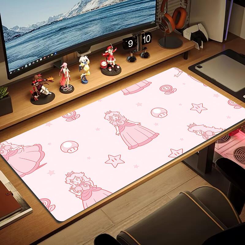 Princess Peach Print Cushion Non-slip Laptop Tablet Big Mousepad XXL Mat Mini PC Playmat With Lock edge