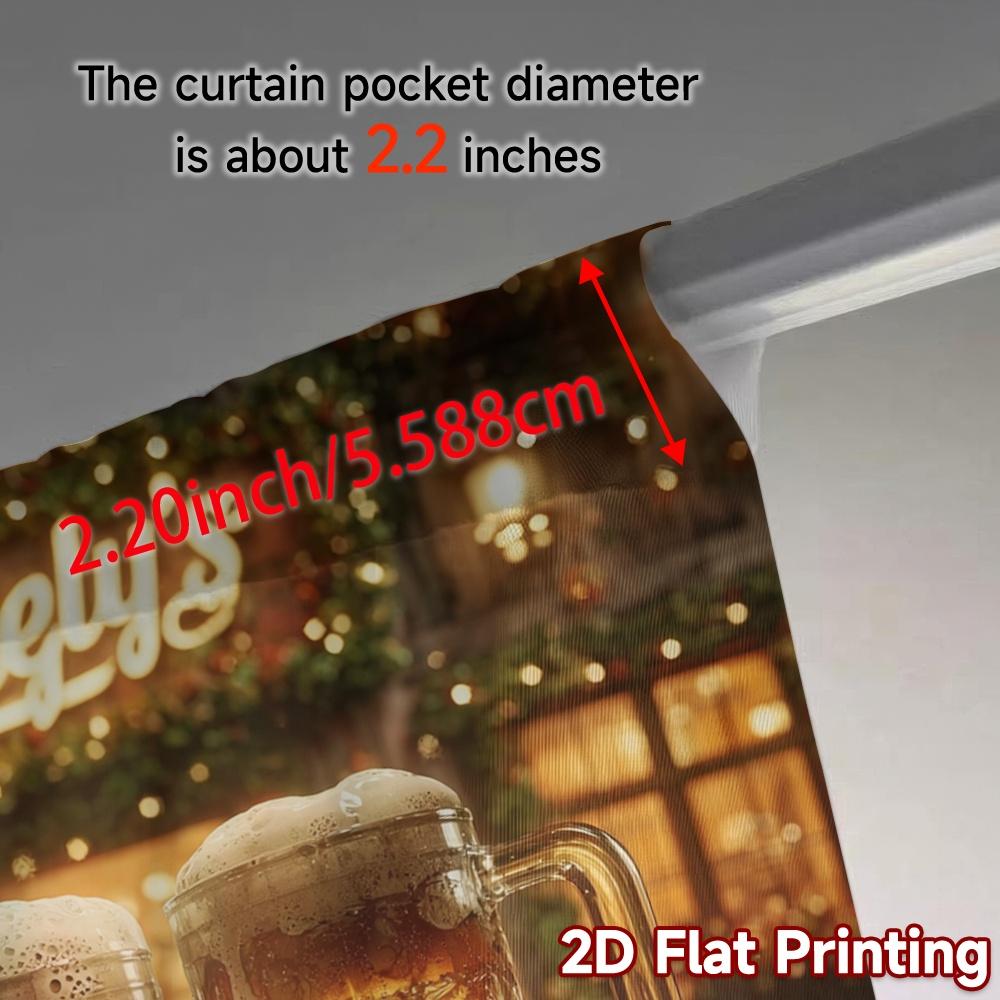 Set Of 2 Flat Printing Curtains Without Rod Beercheers Popular Window Treatment Versatile Polyester Fabric Curtain