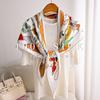 Design Sense Silk Twill Triangle Scarf Fashion Temperament Light Luxury Silk Silk Scarf Women's Exquisite 100% Mulberry Silk Scarf