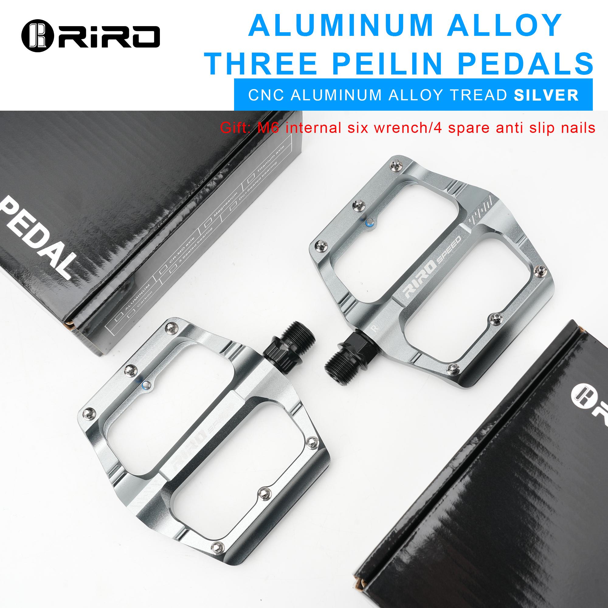 RIRO 3 Bearing Bicycle Pedal Aluminum Alloy Road Bike Pedal Non-slip Mountain Bike Pedals Sealed Bearing Bicycle Flat Pedals