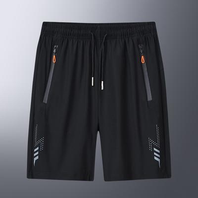 Pantaloncini da uomo in seta ghiacciata estiva di grandi dimensioni, pantaloni dritti a 7 punti, sottili, ad asciugatura rapida, larghi, sportivi a 7 punti, pantaloni a 5 punti