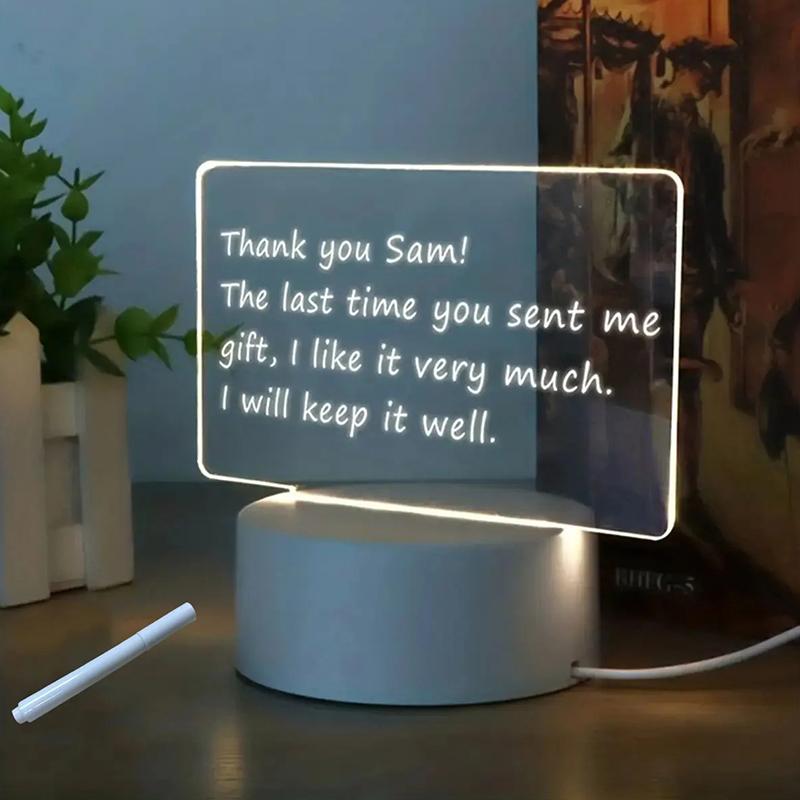 Writing Board Night Light Lamp Baby Transparent Acrylic Led Lights 3D Message Board Night Lights For Bedroom Desk